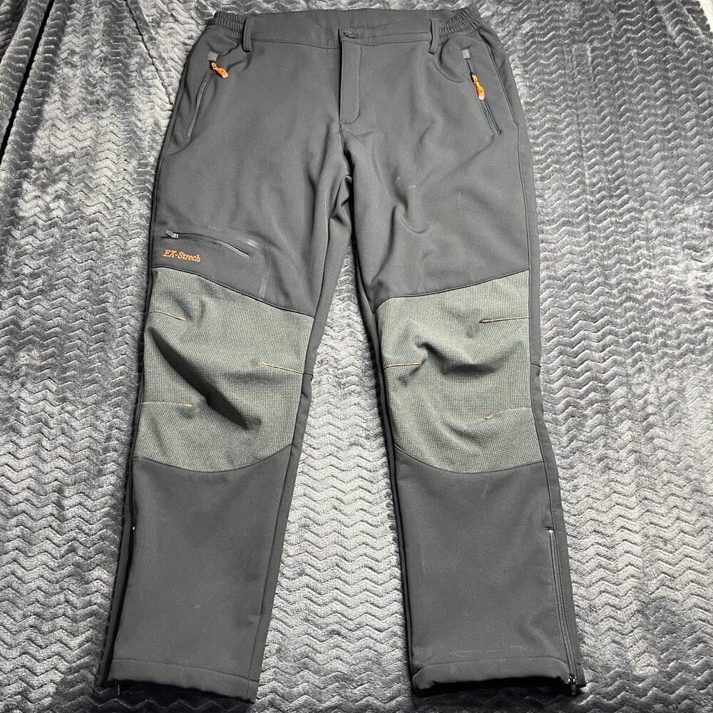 Postropaky mens Outdoor Snow Ski Pants Waterproof Hiking Fleece Lined 12 short